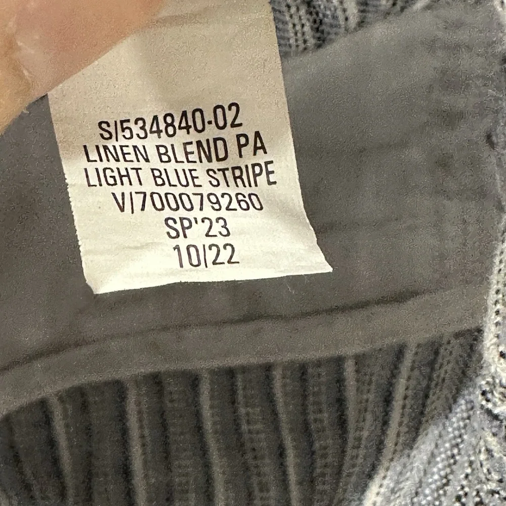 Banana Republic Pants Women's 0 Wide Leg High Rise Linen Blend Light Blue Stripe